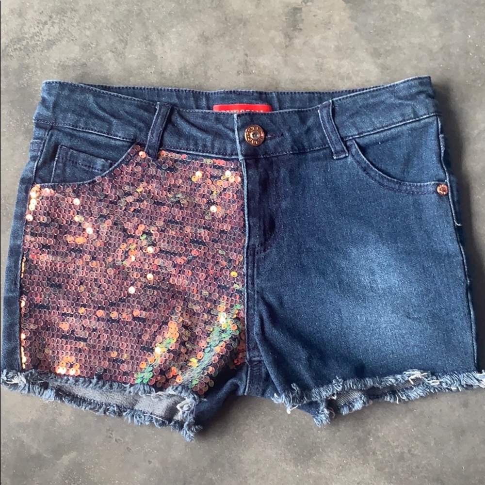 Sequins jean shorts